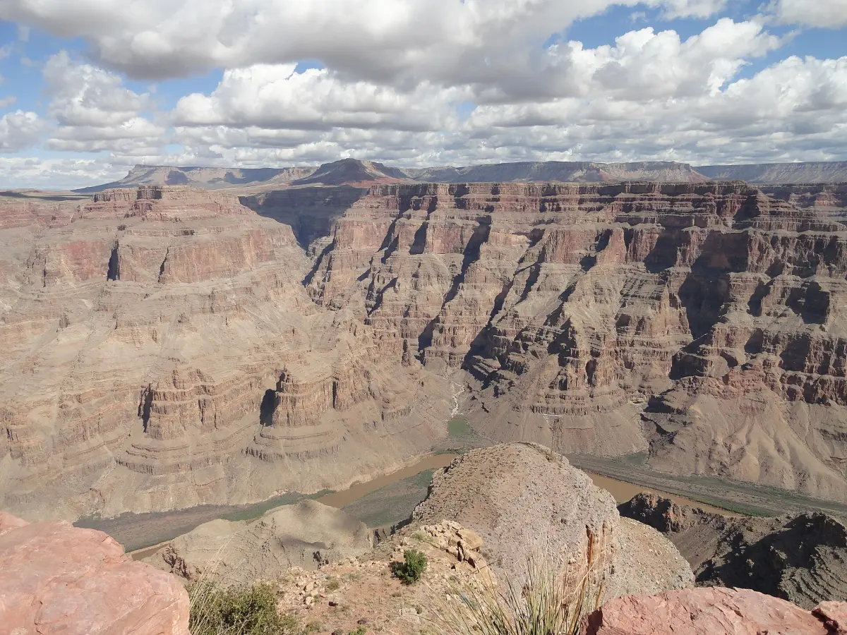 Colorado River seen from Guano Point winding through the layered canyon